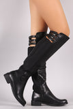 Liliana Buckle Straps Knee High Riding Boots