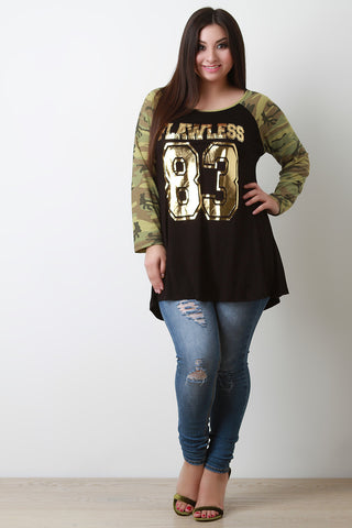 Flawless Camouflage Raglan Top