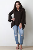 Ruffle Bell Sleeve Sharkbite Top