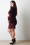 Crush Velvet Keyhole Yoke Round Hem Bodycon Dress