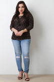 Lace Up Leopard Print Sweater