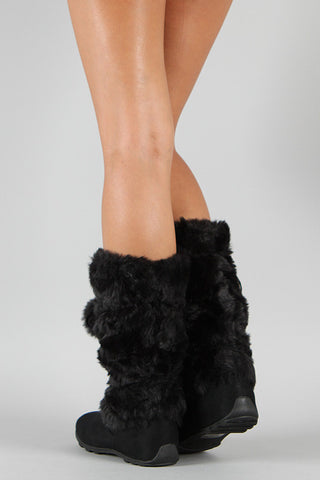 Pom Pom Fur Eskimo Mid-Calf Boot